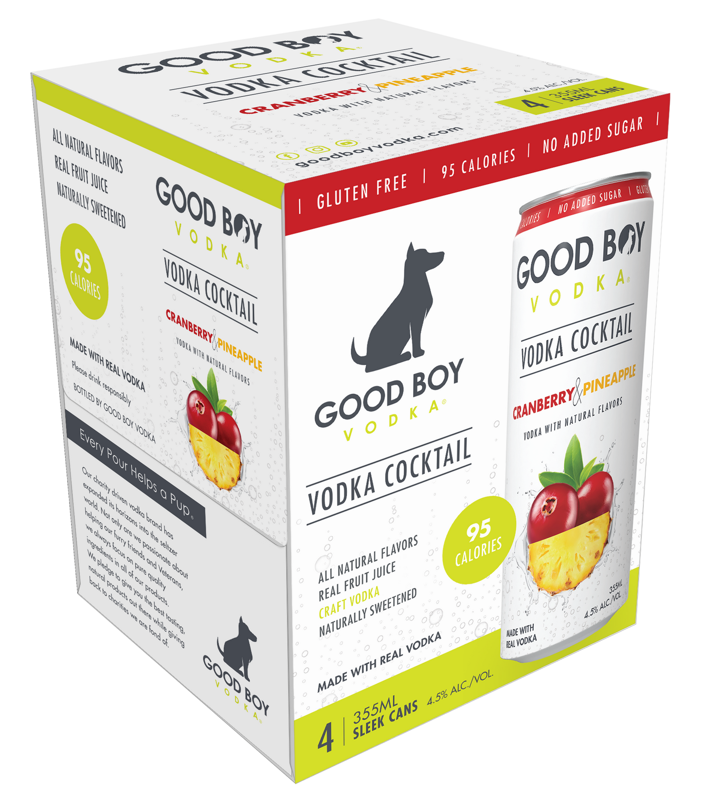 Good Boy Seltzer - Cranberry & Pineapple 4pk